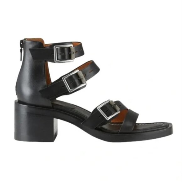Rag & Bone Fallon Block Heel Sandals Shoes Strappy Buckle Grey Size 40 9.5 Women - Picture 1 of 13